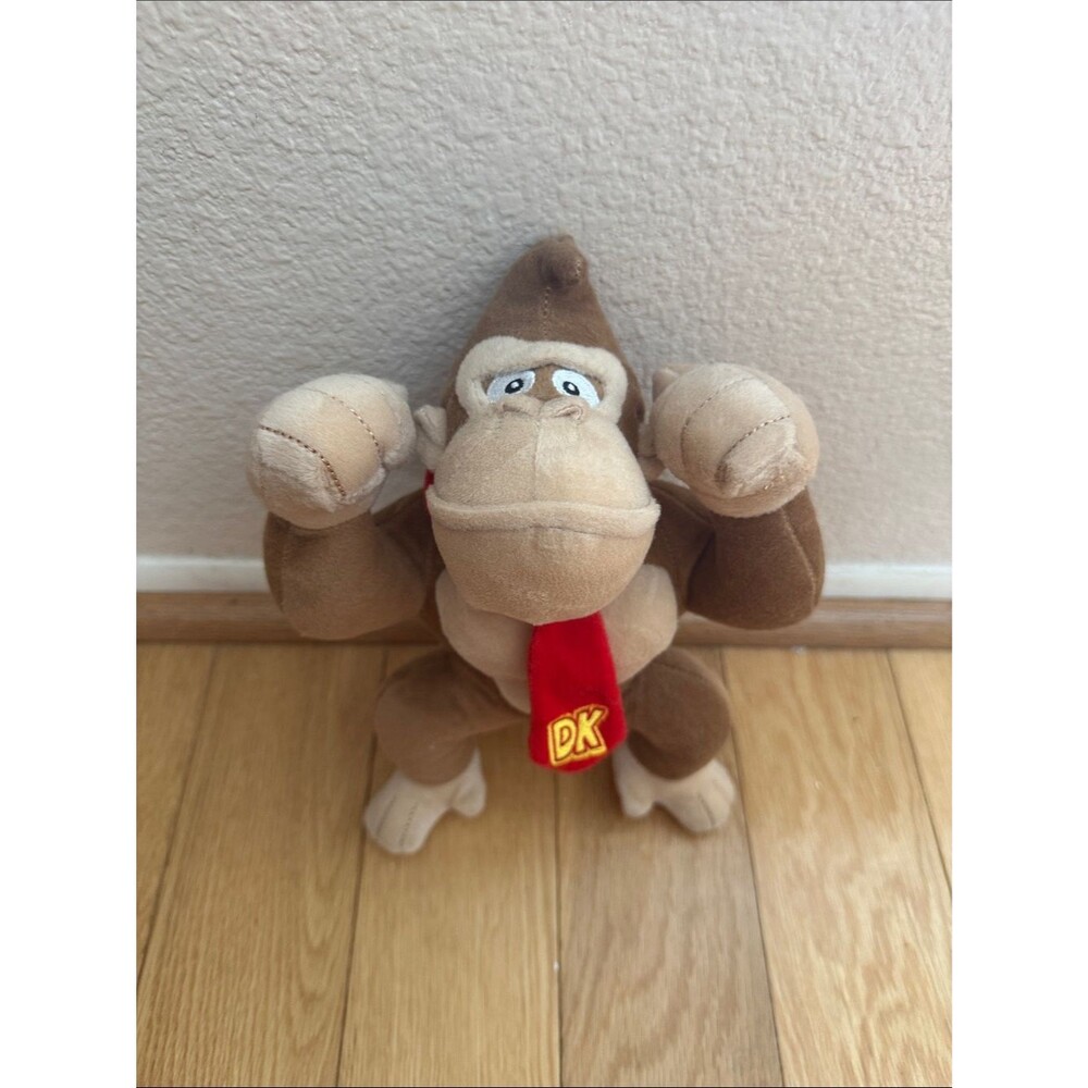 Donkey Kong Plush Toy - Brown Plush Ape with Red DK Tie